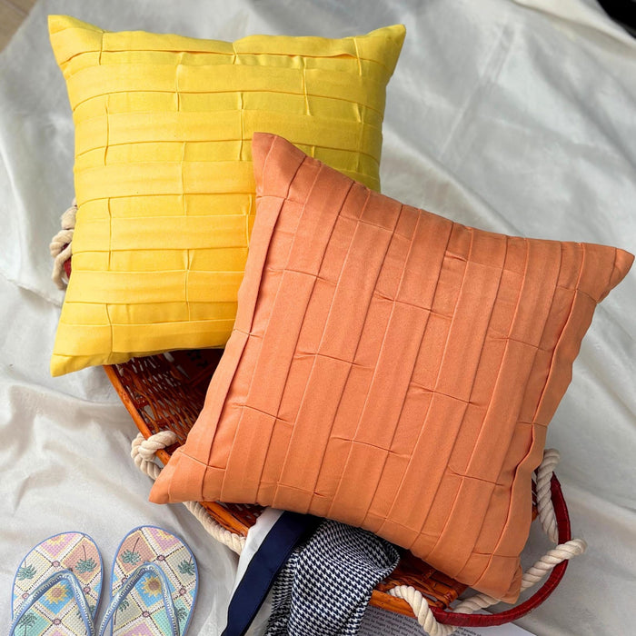 Yellow Love Tune - Yellow Suede Throw Pillow Cover