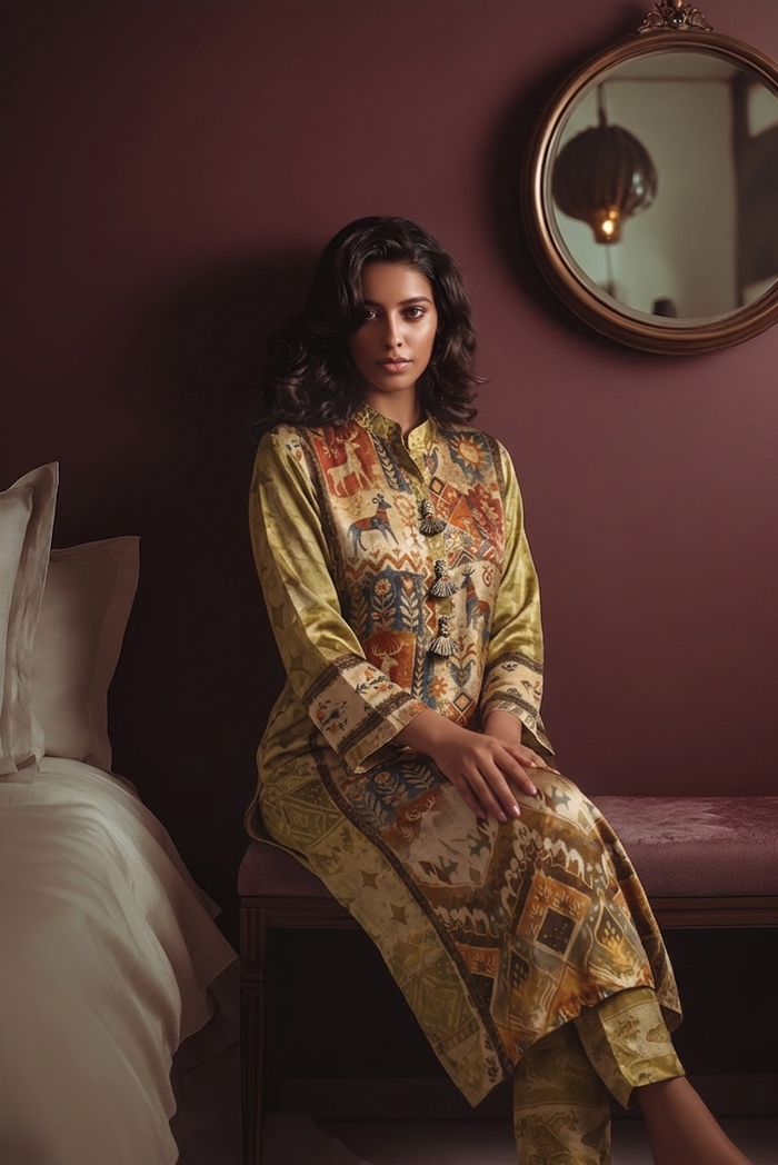 Yellow satin silk co ord set Singapore