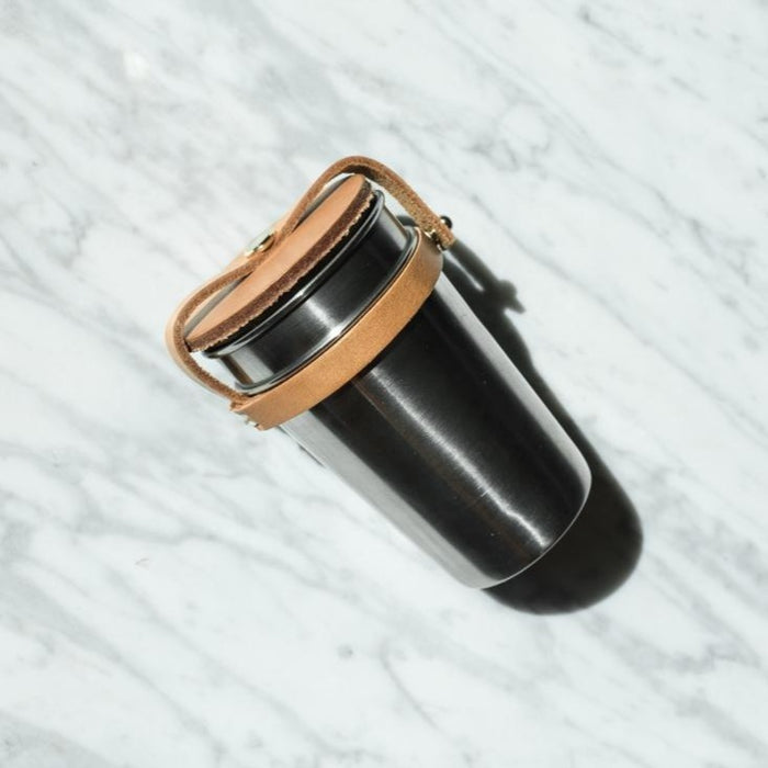 YIELD Leather and Steel Cup Set
