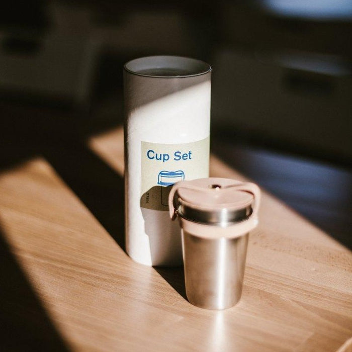 Leather and Steel Cup Set By YIELD At Golden Rule Gallery