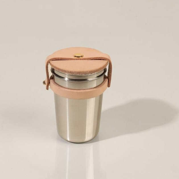 Camping Cup Set | Traveling Cup Set | YIELD Leather and Steel Cup Set | YIELD | Golden Rule Gallery | Excelsior, MN