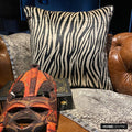Zebra Crossing - Black N White Velvet Throw Pillow Cover
